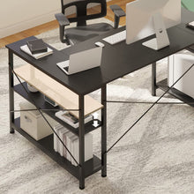 Load image into Gallery viewer, Simon Computer Corner Desk with Bookshelf - Black