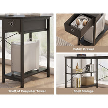 Load image into Gallery viewer, Simon Computer Corner Desk with Bookshelf - Black