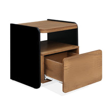 Load image into Gallery viewer, Dorian Bedside Table - Walnut + Black