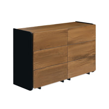 Load image into Gallery viewer, Dorian 6 Drawers Lowboy - Walnut + Black