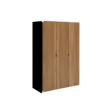 Load image into Gallery viewer, Dorian 3 Door Wardrobe - Walnut + Black