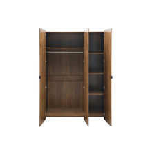 Load image into Gallery viewer, Dorian 3 Door Wardrobe - Walnut + Black