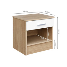 Load image into Gallery viewer, Miller Bedside Table - Light Teak + White