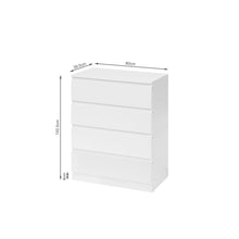 Load image into Gallery viewer, Hollis 4 Drawers Tallboy - White