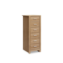 Load image into Gallery viewer, Olsen 6 Drawers Slim Tallboy - Oak