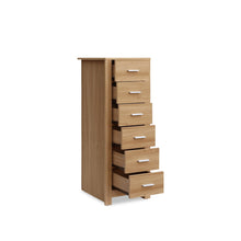 Load image into Gallery viewer, Olsen 6 Drawers Slim Tallboy - Oak