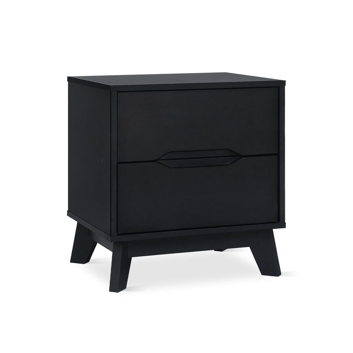 Zora 2 Drawer Bedside Table - Black