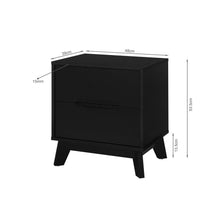 Load image into Gallery viewer, Zora 2 Drawer Bedside Table - Black