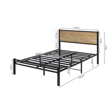 Load image into Gallery viewer, Bella Double Bed Frame - Oak + Black