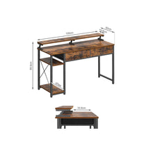 Load image into Gallery viewer, Gael 100cm Computer Desk with 2 Drawers - Rustic Brown