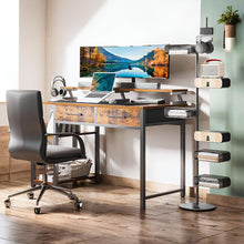 Load image into Gallery viewer, Gael 120cm Computer Desk with 2 Drawers - Rustic Brown