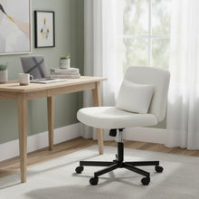 Load image into Gallery viewer, Aiden Swivel Office Chair with Lumbar Cushion - White