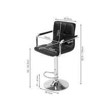 Load image into Gallery viewer, Lois Bar Stool with PU Leather - Set of 2 - Black