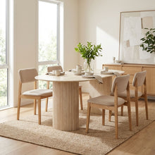 Load image into Gallery viewer, Nile Oval Dining Table 160 x 90cm - Travertine