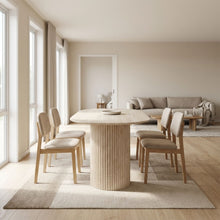 Load image into Gallery viewer, Nile Oval Dining Table 160 x 90cm - Travertine