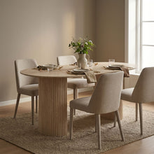 Load image into Gallery viewer, Nile Oval Dining Table 160 x 90cm - Travertine