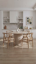 Load and play video in Gallery viewer, Nile Round Dining Table 120cm - Travertine