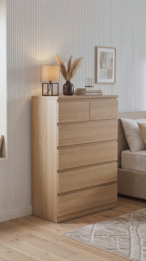 产品视频-23935-tongass-6-drawer-tallboy-oak-2607101