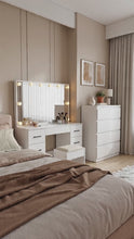Load and play video in Gallery viewer, Tongass Wooden Tallboy 5 Drawers - White