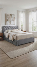 Load and play video in Gallery viewer, 产品视频-23523-haydon-queen-fabric-bed-frame-with-4-drawers-light-grey-2607071