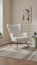 Load and play video in Gallery viewer, Ava Boucle Rocking Armchair - White