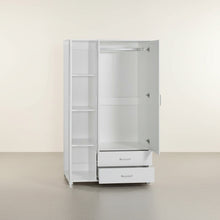 Load image into Gallery viewer, Bram 3 Door Wardrobe Cabinet with 2 Drawers - White