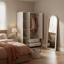 Load image into Gallery viewer, Bram 3 Door Wardrobe Cabinet with 2 Drawers - White