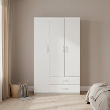 Load image into Gallery viewer, Bram 3 Door Wardrobe Cabinet with 2 Drawers - White
