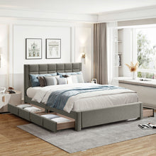 Load image into Gallery viewer, Denali Queen Bed Frame with 4 Drawers - Light Grey