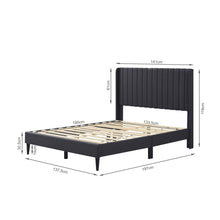 Load image into Gallery viewer, Simien Double Fabric Bed Frame - Mid Grey
