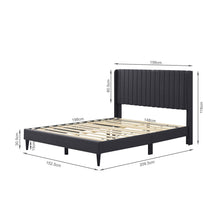 Load image into Gallery viewer, Simien Queen Fabric Bed Frame - Mid Grey
