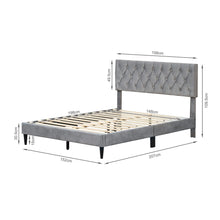 Load image into Gallery viewer, Rila Queen Velvet Bed Frame - Grey