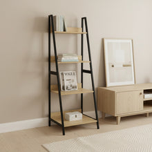 Load image into Gallery viewer, Trestle 4 Tier Ladder Storage Shelf - Oak