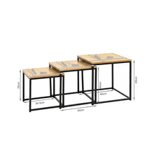 Load image into Gallery viewer, Trio 3 Piece Nesting Coffee Table Set - Oak