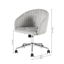 Load image into Gallery viewer, Morgan Velvet Office Chair - Light Grey