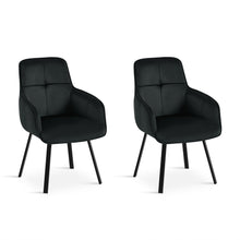 Load image into Gallery viewer, Elora Swivel Velvet Dining Chair - Set of 2 - Black