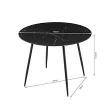 Load image into Gallery viewer, Elijah 100cm Round Dining Table - Black Silver