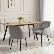 Load image into Gallery viewer, Adelaide Velvet Dining Chairs- Set of 2 - Light Grey