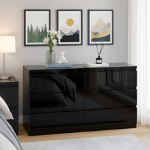 Load image into Gallery viewer, Angeles High Gloss 6 Drawer Lowboy - Black