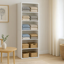 Load image into Gallery viewer, Payette 6 Shelf Wardrobe - WHITE
