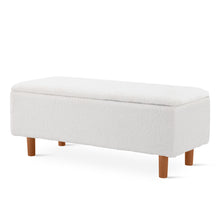Load image into Gallery viewer, Theodore Boucle Storage Ottoman Bench - White