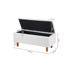 Load image into Gallery viewer, Theodore Boucle Storage Ottoman Bench - White