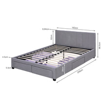 Load image into Gallery viewer, Charlotte Queen Bed Frame with 4 Drawers - Light Grey