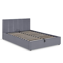 Load image into Gallery viewer, Penelope Double Gas Lift Velvet Bed Frame - Grey