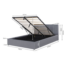 Load image into Gallery viewer, Penelope Queen Gas Lift Velvet Bed Frame - Grey