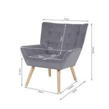 Load image into Gallery viewer, Amelia Rubberwood Armchair - Dark Grey