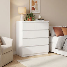 Load image into Gallery viewer, Tongass Wooden Tallboy 5 Drawers - White