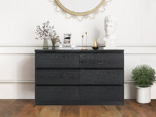 Load image into Gallery viewer, Tongass Wooden 6 Drawers Lowboy - Black
