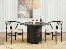 Load image into Gallery viewer, Winter Rope Seat Dining Chair Wishbone Chair Replica - Set of 2 - Black