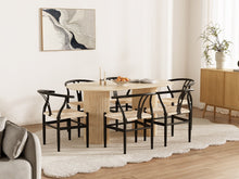 Load image into Gallery viewer, Winter Rope Seat Dining Chair Wishbone Chair Replica - Set of 2 - Black